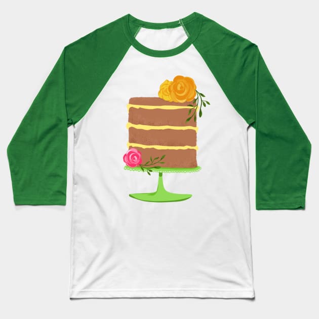Sweet Cake Baseball T-Shirt by Fernanda Campos